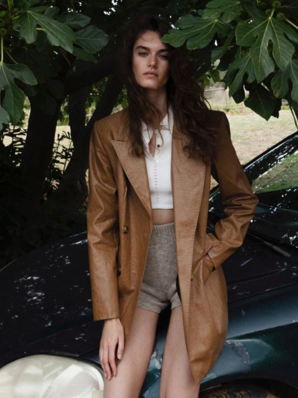 MAREI 1998 Vegan Leather Faux Leather Blazer Jacket Pets Approved
